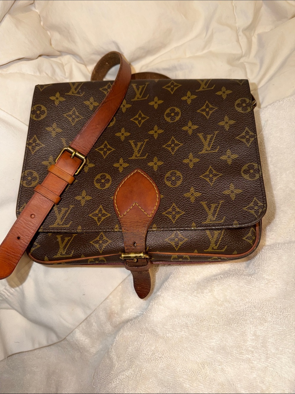 Louis Vuitton Monogram Canvas Messenger Bag in Brown and Tan